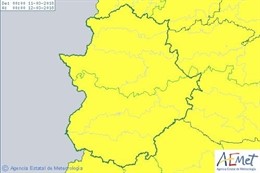 Avisos por lluvia, nieve y viento en Extremadura