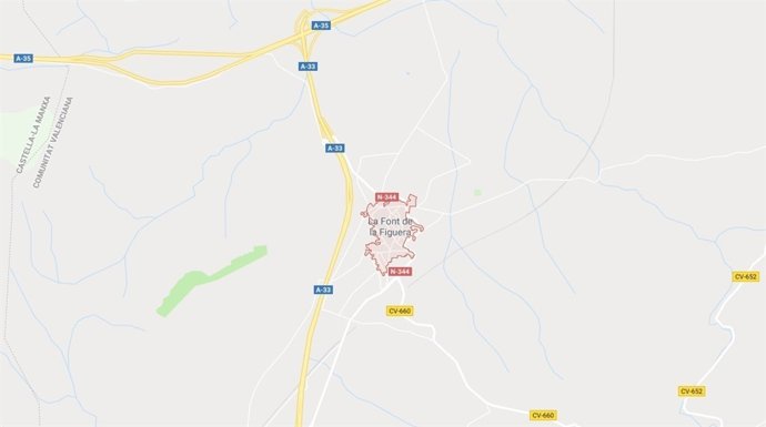 Localización de la Font de la Figuera, en Valencia