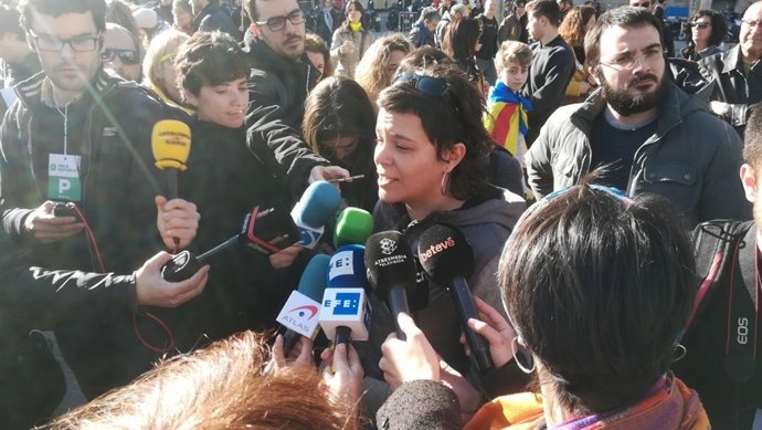 Natàlia Sànchez (CUP) en la manifestació de l'ANC