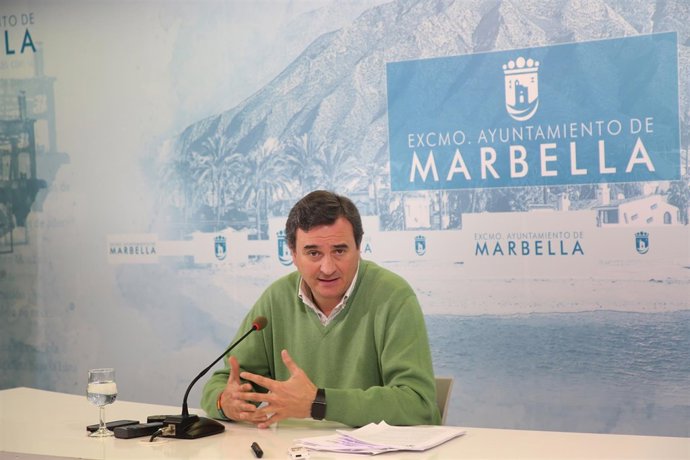 Félix Romero, portavoz del equipo de gobierno de Marbella en rueda de prensa 