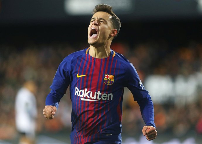 Philippe Coutinho marca su primer gol con el Barça
