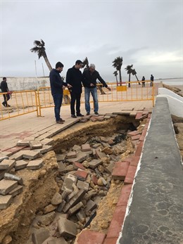 Daños en las playas de Barbate