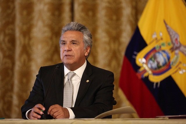Lenín Moreno, presidente de Ecuador, durante el anuncio