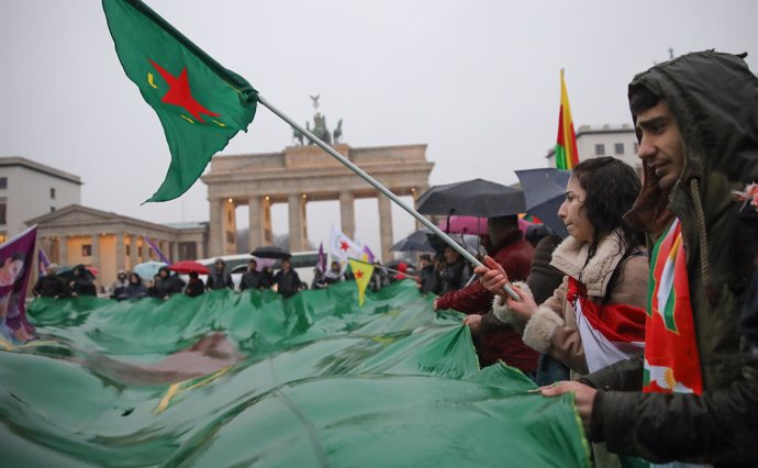 Manifestación kurda en Berlín