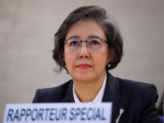 La relatora especial de la ONU, Yanghee Lee, en Ginebra.