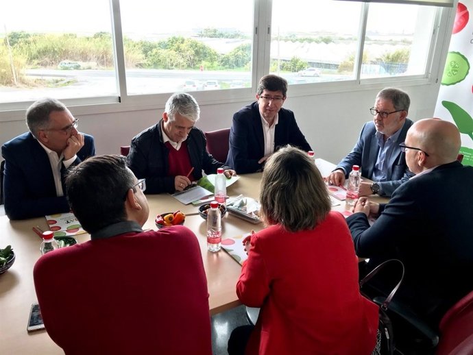 El portavoz de Cs en el Parlamento de Andalucía, Juan Marín, en Torrenueva