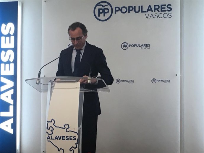 El presidente del PP vasco, Alfonso Alonso, 