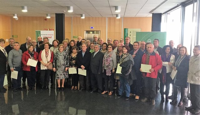 Reconocimiento a los trabajadores de la Junta en Jaén jubilados en 2017.