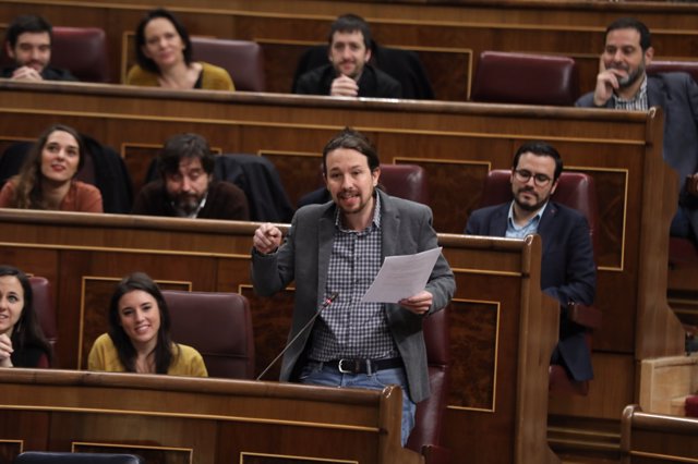 Pablo Iglesias en la sesión de control al Gobierno en el Congreso