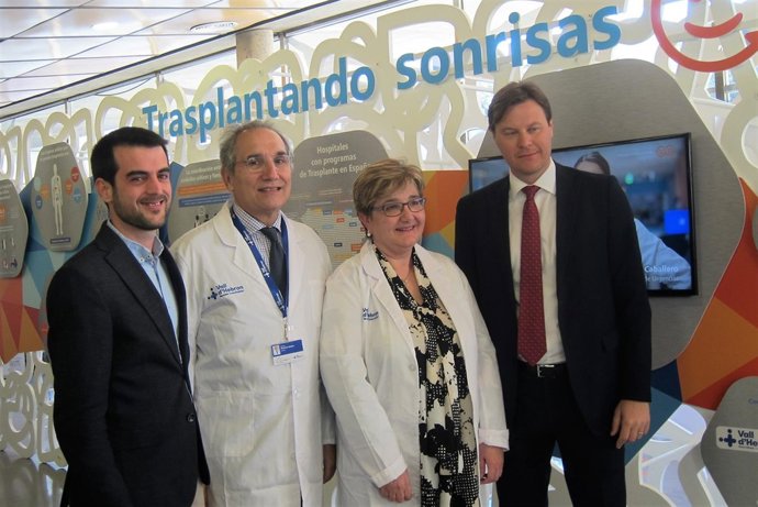 F.Martí (DTI), el gerente V.Martínez, la coord.T.Pont y G.Chiericatti (Chiesi)