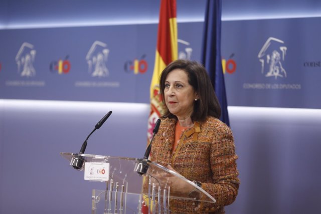 Rueda de prensa en el Congreso de la portavoz del PSOE, Margarita Robles