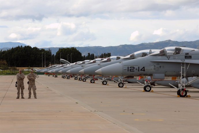Aviones militares para hacer un ejercicio en Málaga