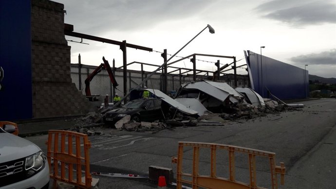 Derrumbe de la fachada