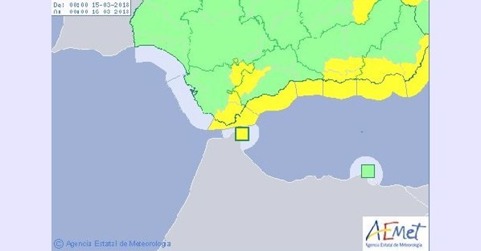 Avisos por viento y lluvia activos este jueves 15 de marzo en Andalucía