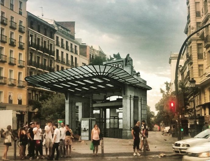 Templete de acceso en la Red de San Luis - Metro Gran Vía