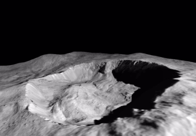 Se han observado cambios en el hielo en la zona sombreada del cráter Juling