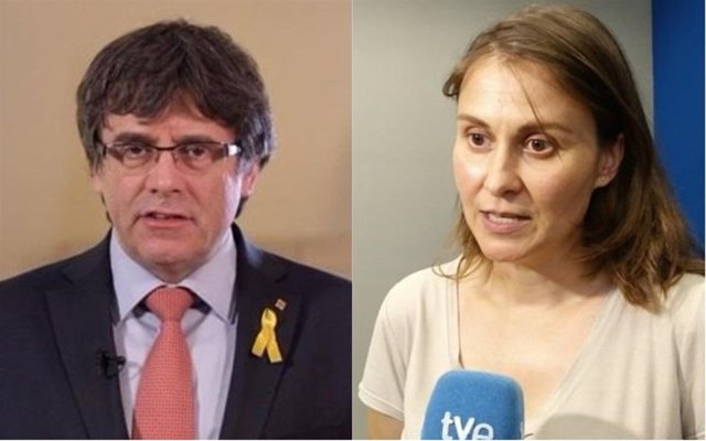 Montaje de Meritxell Serret y Carles Puigdemont