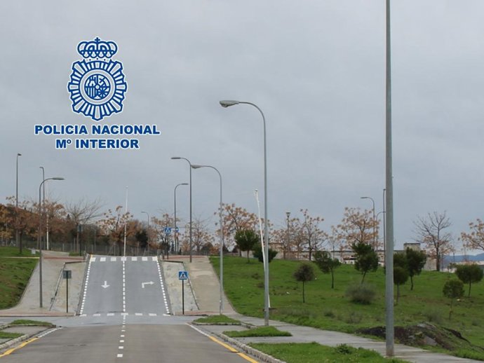 Zona afectada por el robo de cable de cobre del alumbrado público en Granada