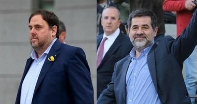Montaje de Junqueras y Jordi Sánchez con fotos de archivo
