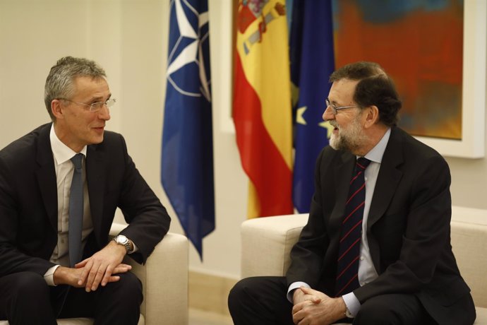 Rajoy recibe en Moncloa al secretario general de la OTAN, Jens Stoltenberg