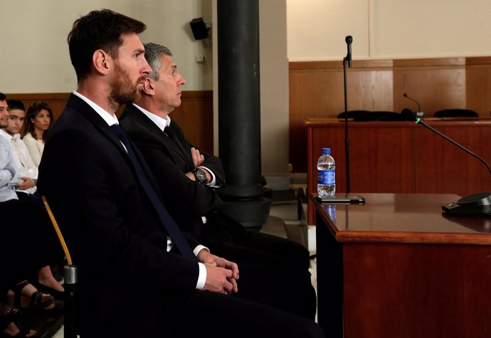 Leo Messi y su padre Jorge Messi