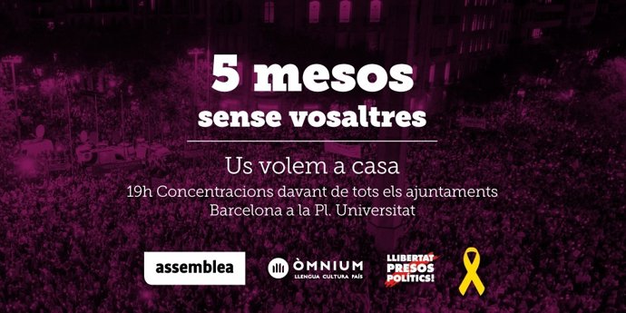 Cartell de convocatòria de mobilitzacions per excarcerar a J.Sànchez i J.Cuixart