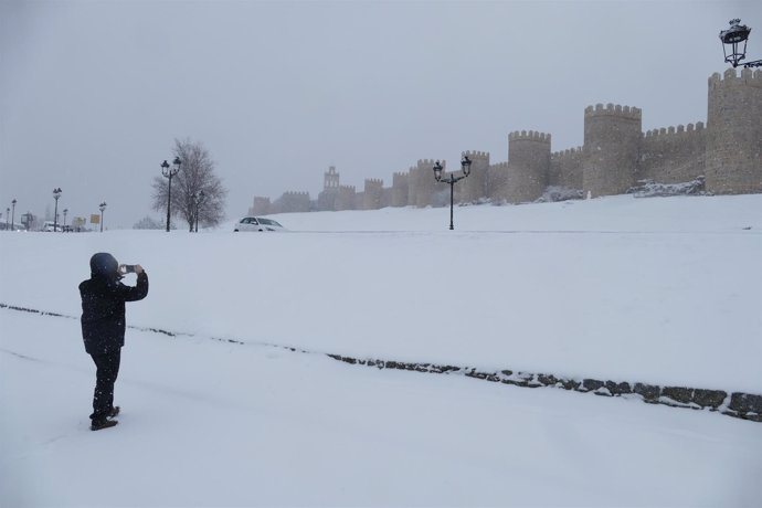 Nieve en Ávila (foto de archivo)