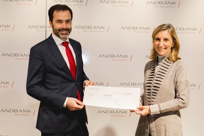 Pedro Pueyo (Andbank) i la directora de Fundació Fero Piru Cantarell