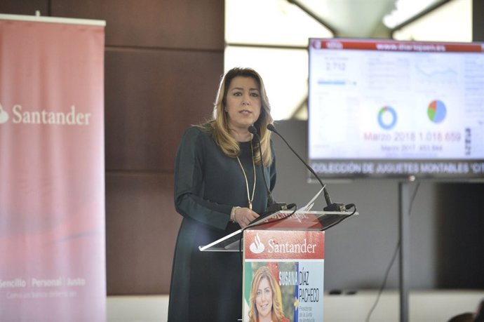 Susana Díaz, en un desayuno informativo en Jaén