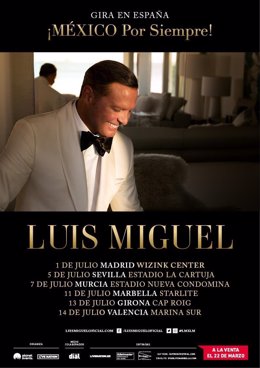 Luis Miguel actuará en verano en Sevilla y Marbella