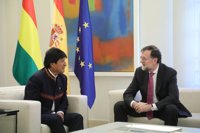 Rajoy dice, tras recibir a Evo Morales, que los bolivianos en España son un "valor añadido" del que están "orgullosos"
