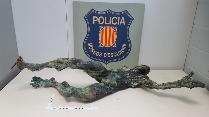 Escultura de bronze recuperada pels Mossos d'Esquadra