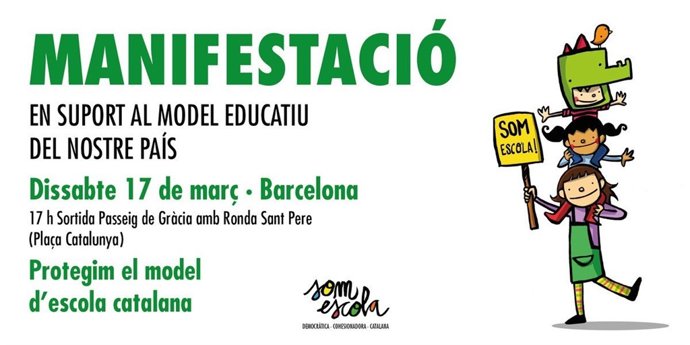 Cartell de Somescola per a la manifestació del 17