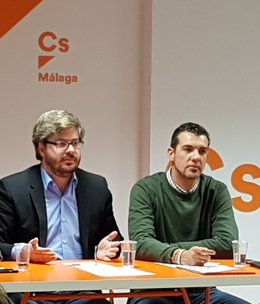Vicente Sánchez secretario de organización de Cs Málaga con Hervías