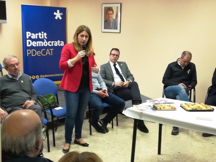 La coordinadora general del PDeCAT, Marta Pascal, en Mollerussa (Lleida)