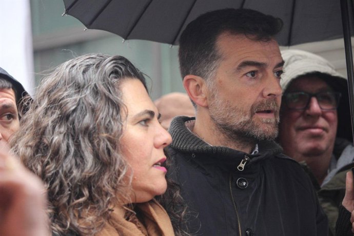 Antonio Maíllo, en la manifestación por las pensiones dignas