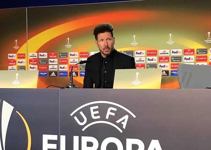 Diego Pablo Simeone en rueda de prensa de Liga Europa
