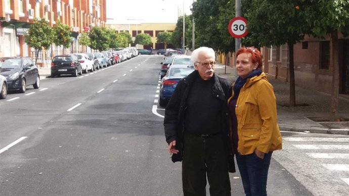 El delegado del Distrito Sur de Sevilla, Joaquín Castillo, en el Tiro de Línea