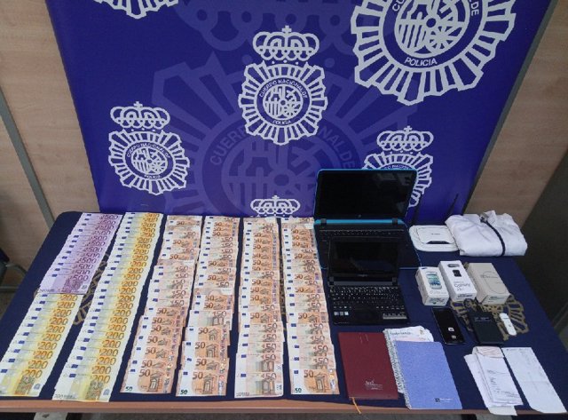 Dinero intervenido en una operación policial en Málaga 