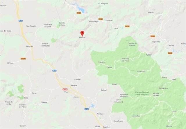 Localización de Montán (Castellón)