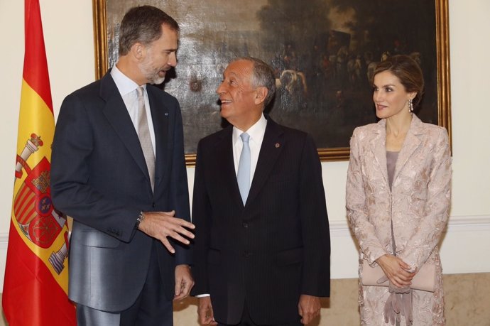 Encuentro de los Reyes con el presidente de Portugal, Marcelo Rebelo de Sousa