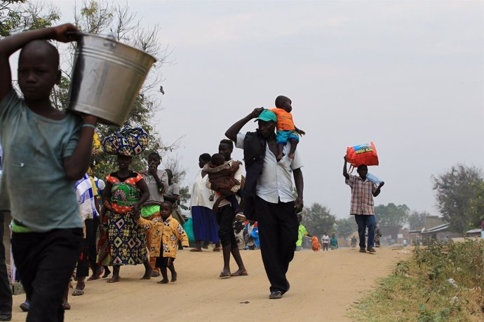 Refugiados congoleños llegan a Uganda