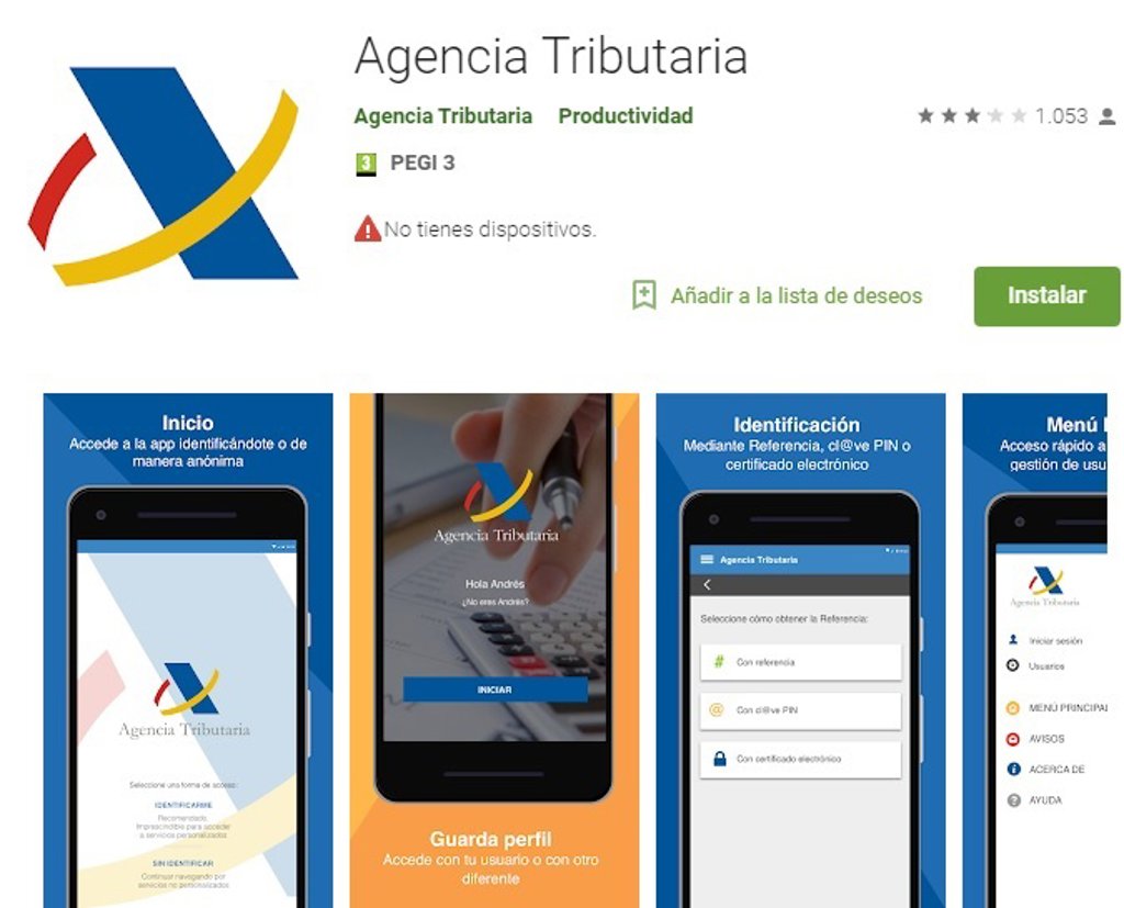 La 'app' de la Agencia Tributaria para la Renta 2017 ya está disponible
