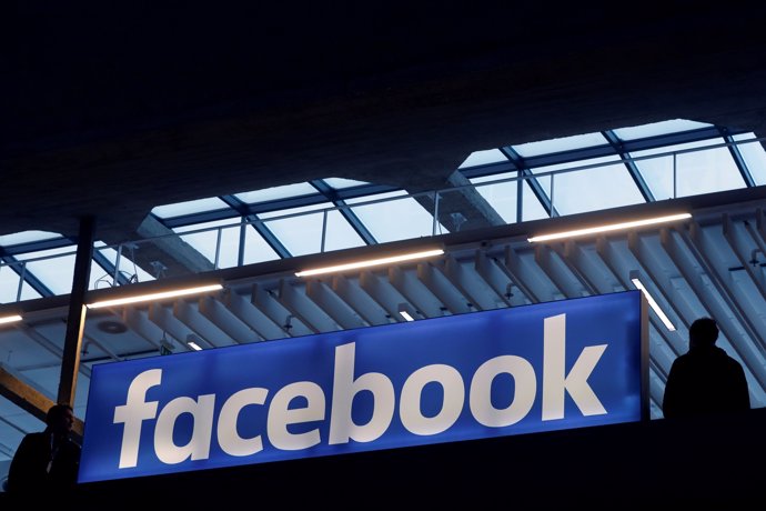 FILE PHOTO: Facebook logo is seen  at a start-up companies gathering at Paris' S