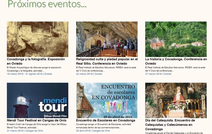 Web del Principado sobre los centenarios de Covadonga