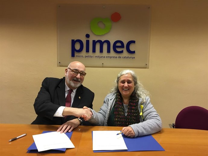 Àlex Goñi (Pimec Comerç) y Mercè Girona (Rezero)