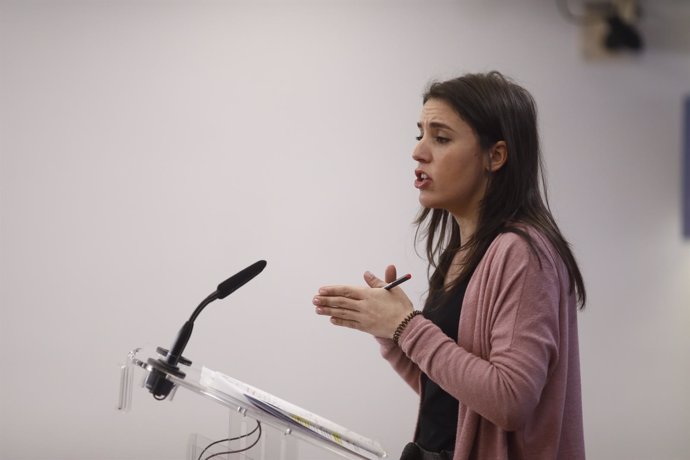 Rueda de prensa de la portavoz de Podemos en el Congreso, Irene Montero