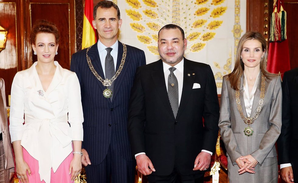 RABAT, MOROCCO - JULY 14:  (L-R) Princess Lalla Salma of Morocco, King Felipe VI