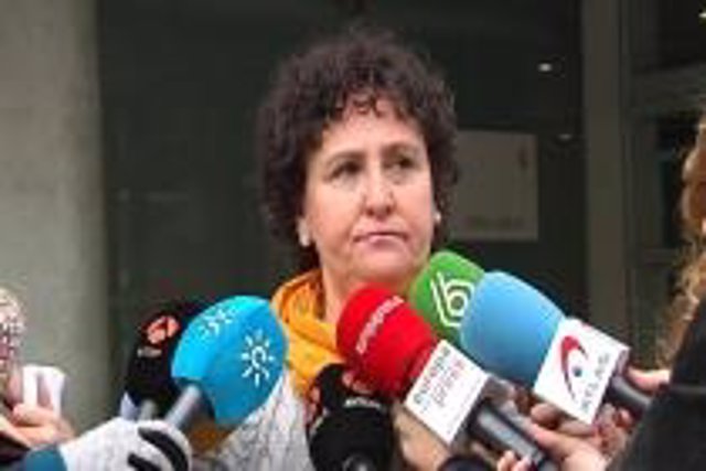 María Salmerón atiende a los medios a las puertas del juzgado