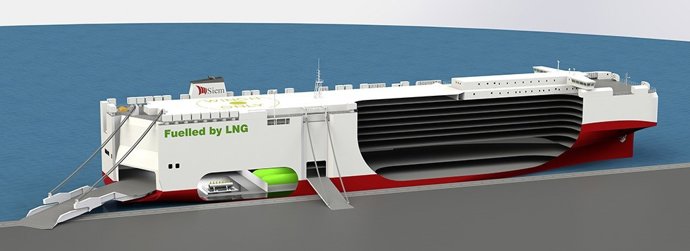 Imagen del futuro barco de GNL de Grupo Volkswagen